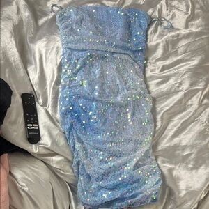 Sparkling Blue Sequin Dress